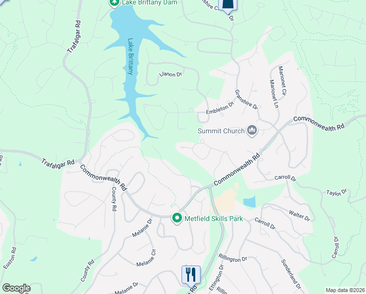 map of restaurants, bars, coffee shops, grocery stores, and more near 7 Brecknock Lane in Bella Vista