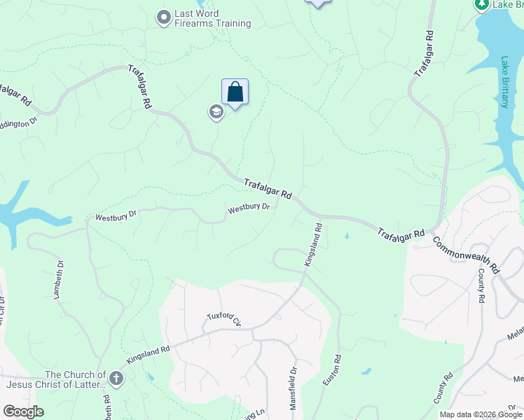 map of restaurants, bars, coffee shops, grocery stores, and more near 3 Westbury Drive in Bella Vista