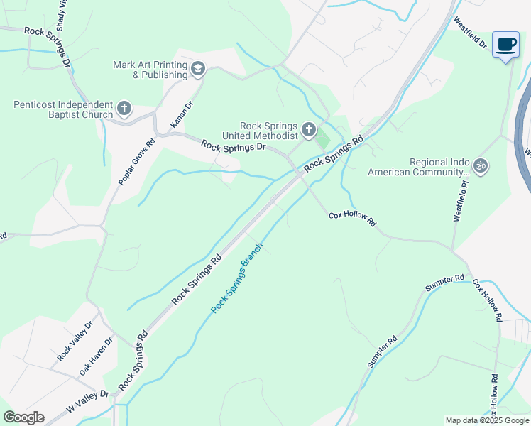 map of restaurants, bars, coffee shops, grocery stores, and more near 1897 Rock Springs Road in Kingsport