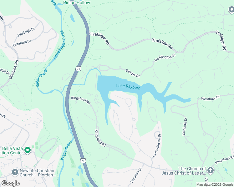 map of restaurants, bars, coffee shops, grocery stores, and more near 4 Deerhurst Lane in Bella Vista