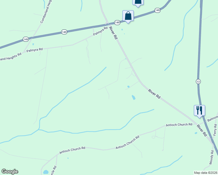 map of restaurants, bars, coffee shops, grocery stores, and more near Yarbrough Lane in Clarksville