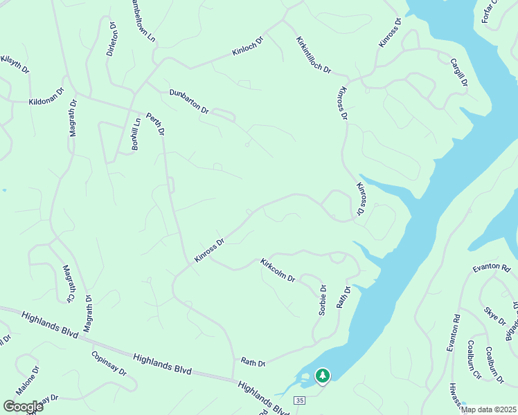 map of restaurants, bars, coffee shops, grocery stores, and more near Kinross Drive in Bella Vista