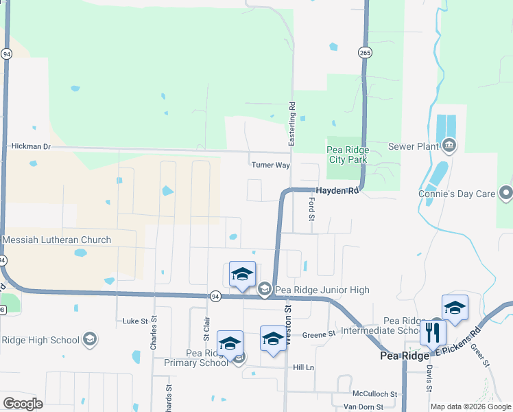 map of restaurants, bars, coffee shops, grocery stores, and more near 800 Todd Circle in Pea Ridge