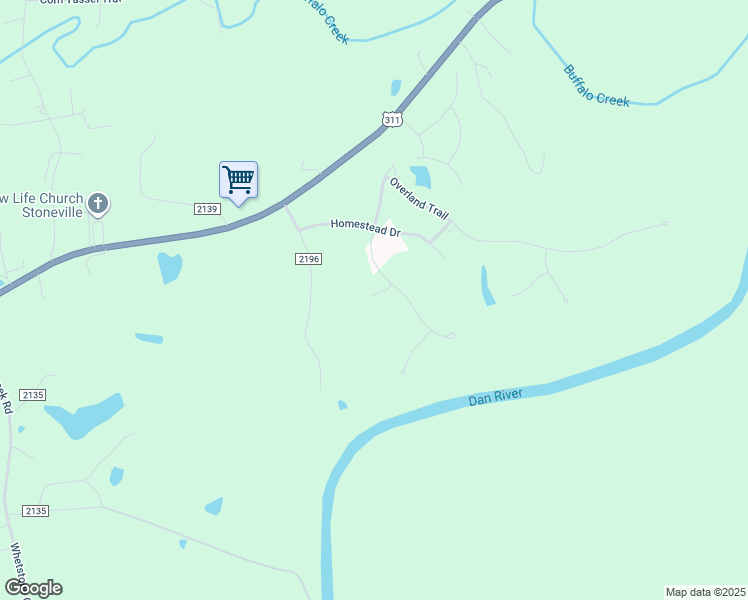 map of restaurants, bars, coffee shops, grocery stores, and more near 190 Conestoga Trail in Stoneville