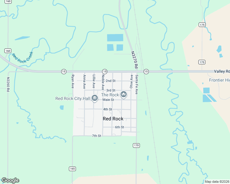 map of restaurants, bars, coffee shops, grocery stores, and more near 207 3rd Street in Red Rock