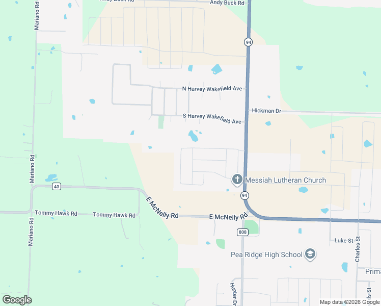 map of restaurants, bars, coffee shops, grocery stores, and more near 2125 O D Bancroft Court in Pea Ridge