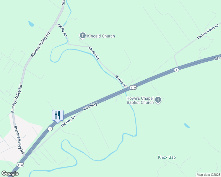 map of restaurants, bars, coffee shops, grocery stores, and more near 4930 U.S. 11W in Rogersville