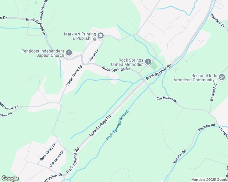 map of restaurants, bars, coffee shops, grocery stores, and more near 1040 Rock Springs Drive in Kingsport