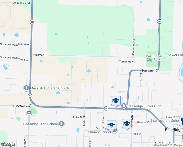 map of restaurants, bars, coffee shops, grocery stores, and more near 1470 Hickman Drive in Pea Ridge