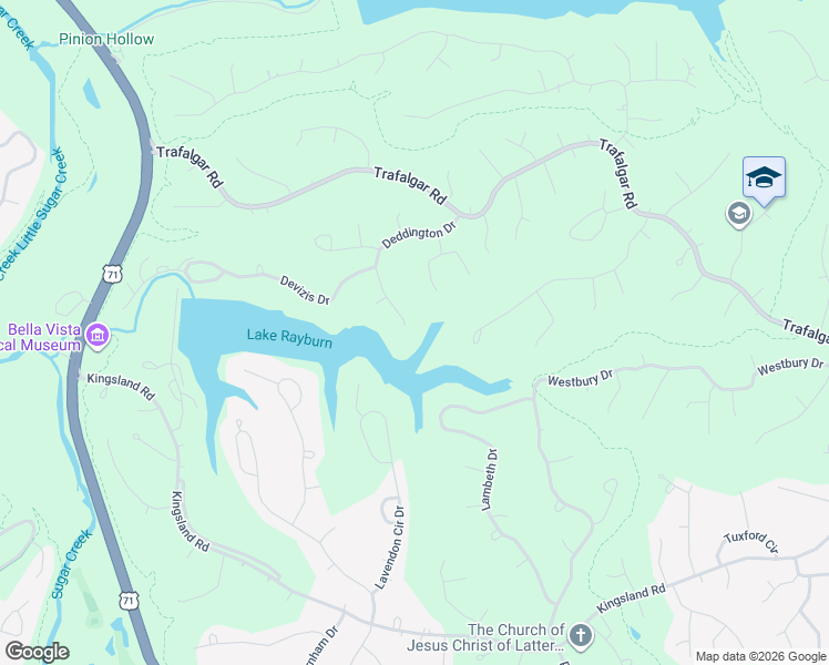 map of restaurants, bars, coffee shops, grocery stores, and more near 35 Deddington Drive in Bella Vista