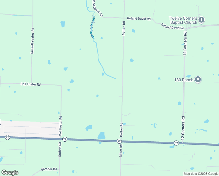 map of restaurants, bars, coffee shops, grocery stores, and more near 15515 Patton Road in Pea Ridge