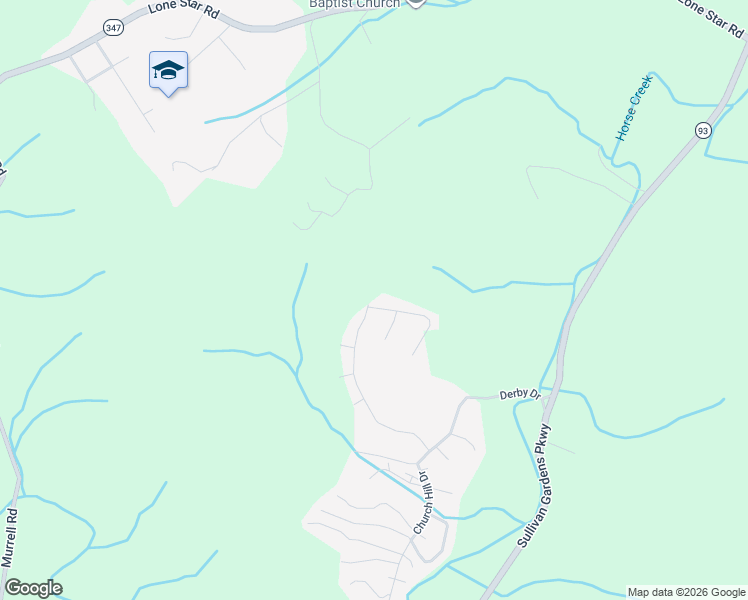 map of restaurants, bars, coffee shops, grocery stores, and more near 101 Marilee Way in Kingsport