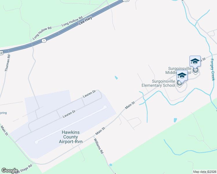map of restaurants, bars, coffee shops, grocery stores, and more near 903 Main Street in Surgoinsville