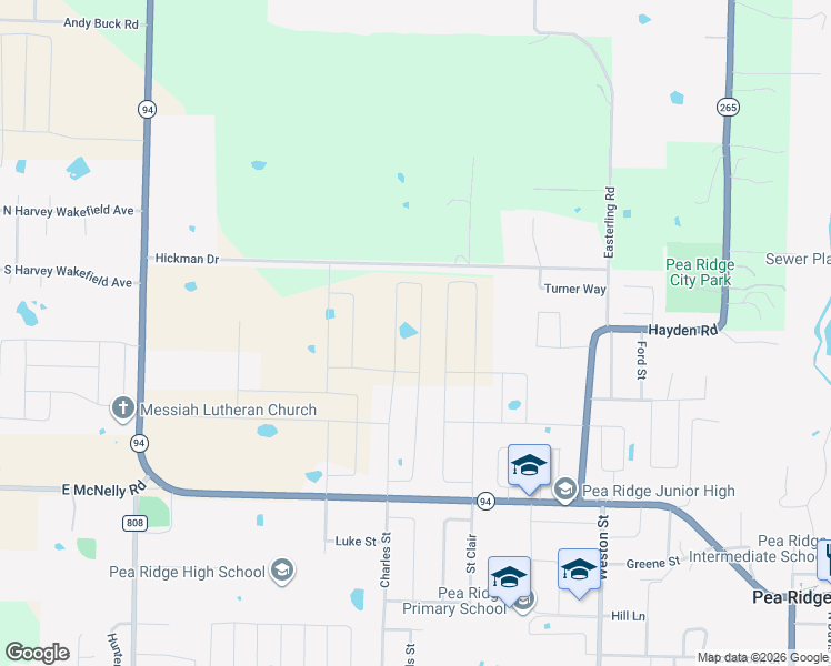 map of restaurants, bars, coffee shops, grocery stores, and more near 1470 Hickman Drive in Pea Ridge