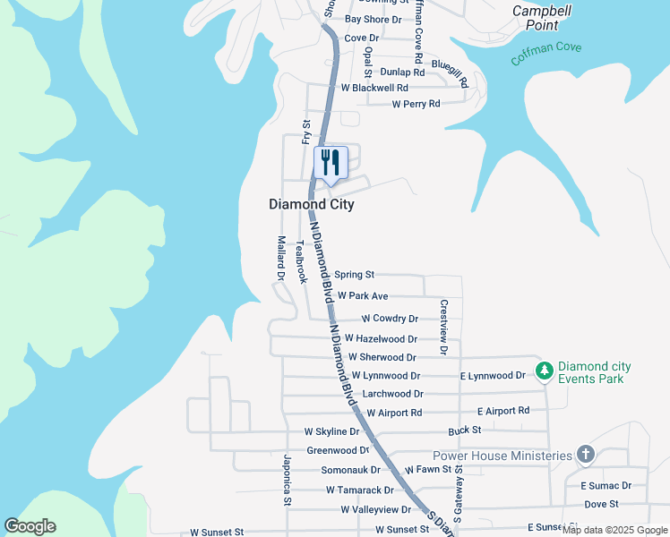 map of restaurants, bars, coffee shops, grocery stores, and more near 325 Spring Street in Diamond City