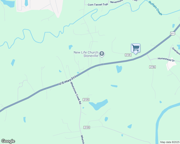 map of restaurants, bars, coffee shops, grocery stores, and more near 2970 North Carolina 135 in Stoneville
