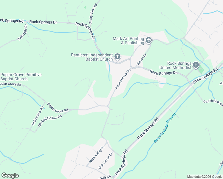 map of restaurants, bars, coffee shops, grocery stores, and more near 297 Poplar Grove Road in Kingsport