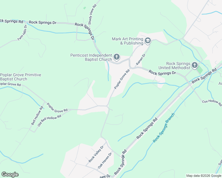 map of restaurants, bars, coffee shops, grocery stores, and more near 297 Poplar Grove Road in Kingsport