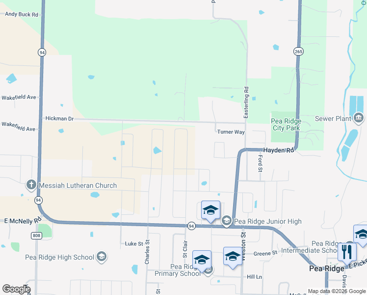 map of restaurants, bars, coffee shops, grocery stores, and more near 995 Hickman Drive in Pea Ridge