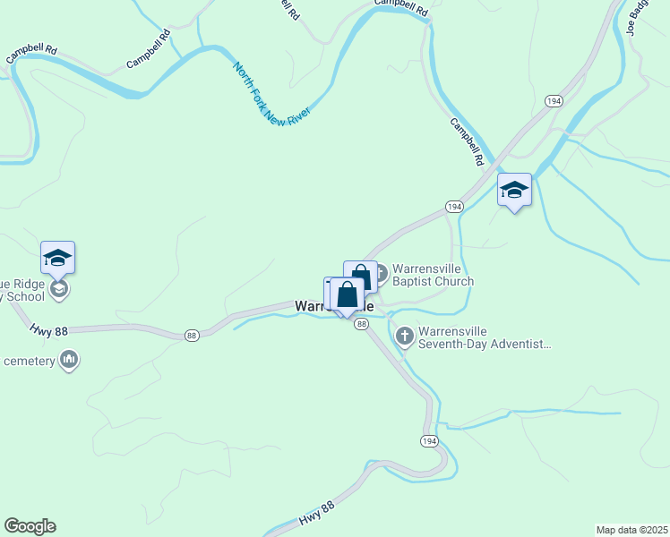 map of restaurants, bars, coffee shops, grocery stores, and more near 5685 North Carolina 194 in Warrensville