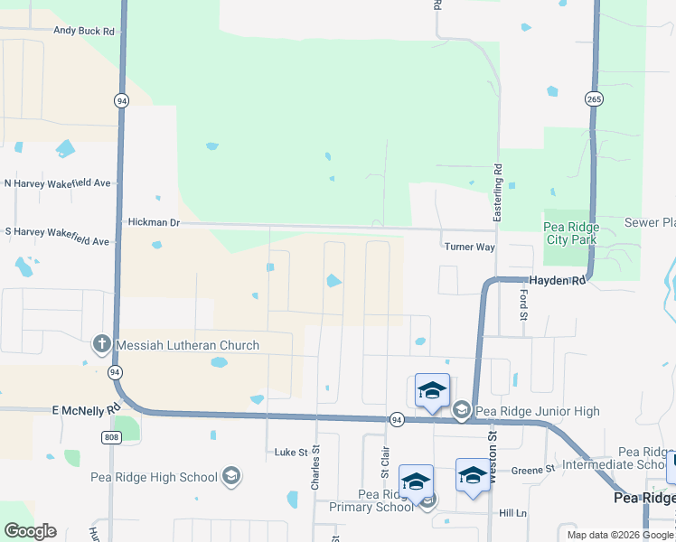 map of restaurants, bars, coffee shops, grocery stores, and more near 1470 Hickman Drive in Pea Ridge