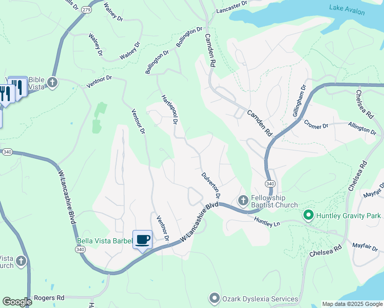 map of restaurants, bars, coffee shops, grocery stores, and more near 4 Frome Lane in Bella Vista