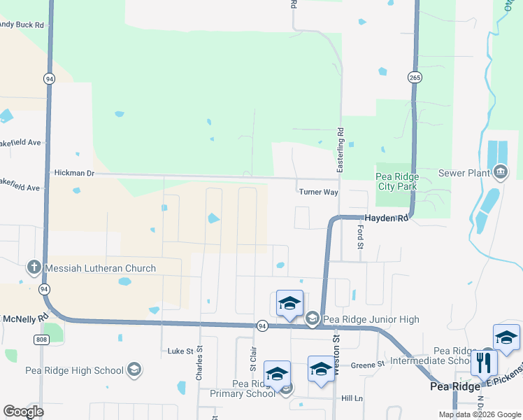 map of restaurants, bars, coffee shops, grocery stores, and more near 995 Hickman Drive in Pea Ridge