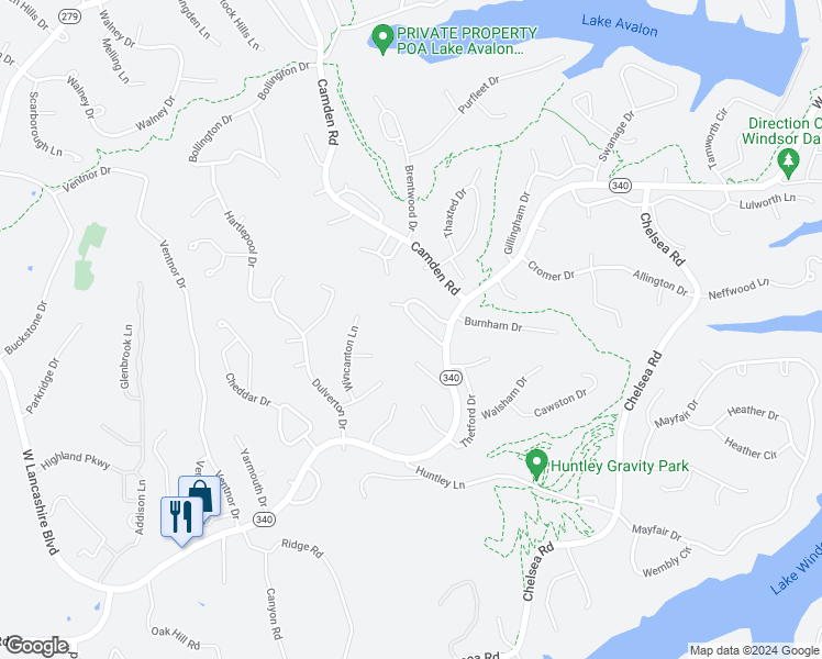 map of restaurants, bars, coffee shops, grocery stores, and more near 26 Clevedon Circle in Bella Vista