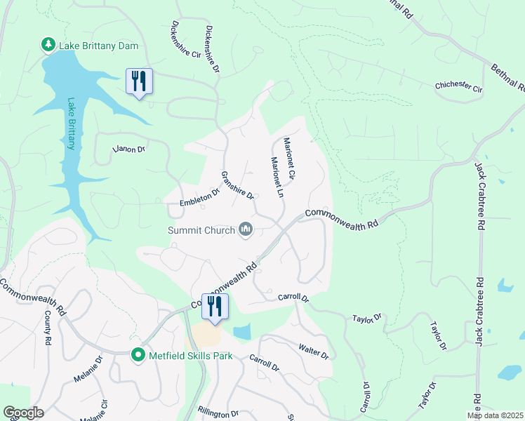 map of restaurants, bars, coffee shops, grocery stores, and more near 2 Cardiff Circle in Bella Vista