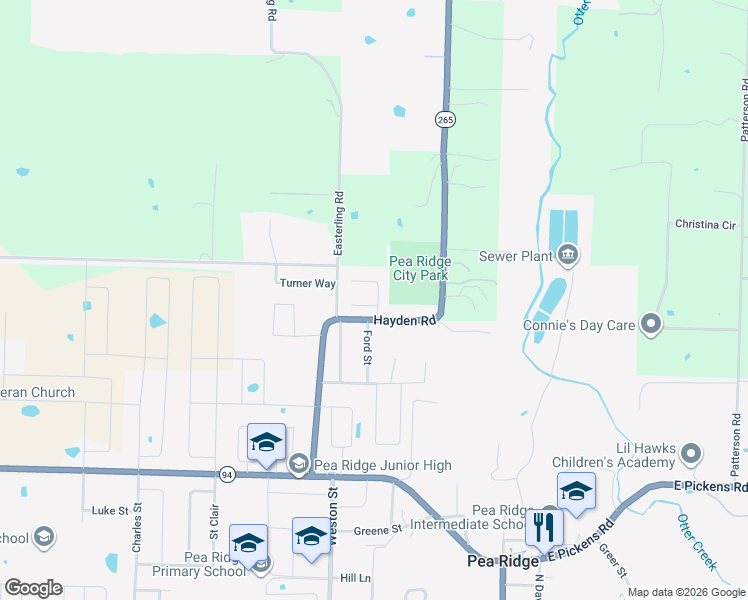 map of restaurants, bars, coffee shops, grocery stores, and more near in Pea Ridge