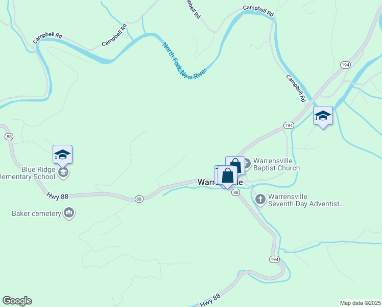 map of restaurants, bars, coffee shops, grocery stores, and more near 5212 North Carolina 88 in Warrensville