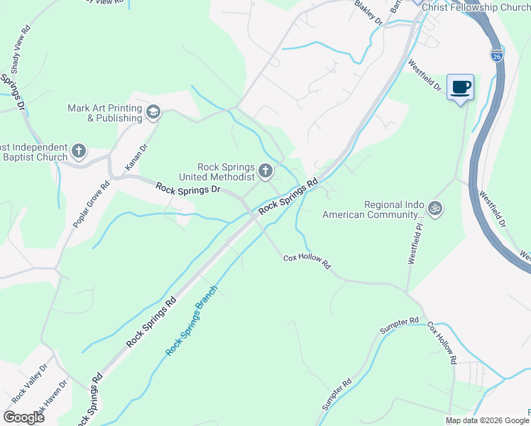 map of restaurants, bars, coffee shops, grocery stores, and more near 1780 Rock Springs Road in Kingsport