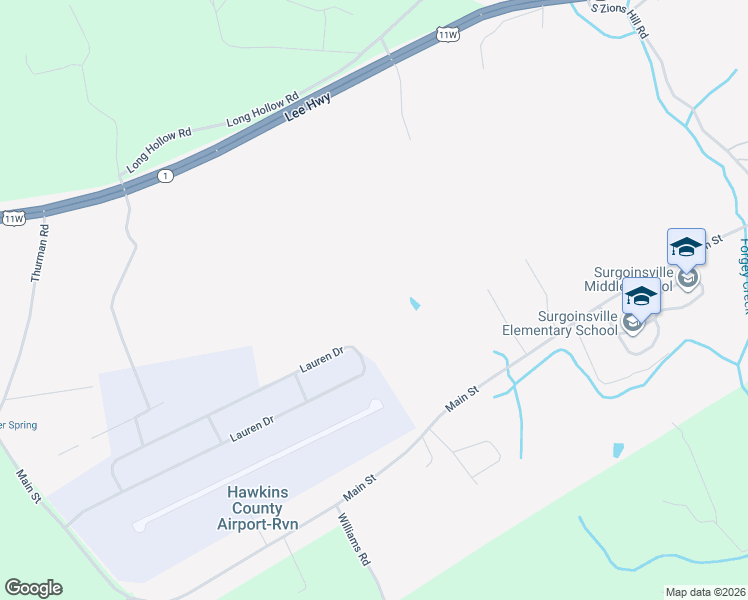 map of restaurants, bars, coffee shops, grocery stores, and more near 903 Main Street in Surgoinsville
