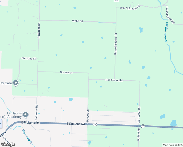 map of restaurants, bars, coffee shops, grocery stores, and more near 2476 Bussey Lane in Pea Ridge