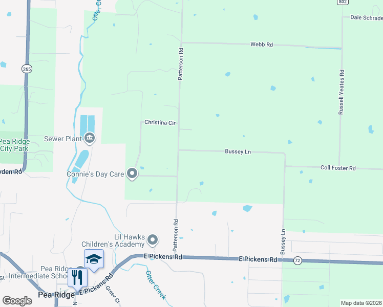 map of restaurants, bars, coffee shops, grocery stores, and more near 1820 John Renfro Road in Pea Ridge