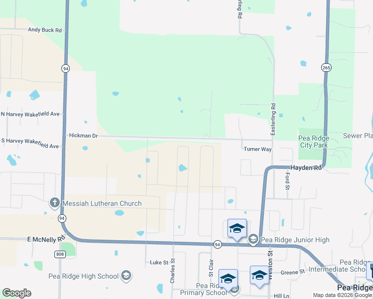 map of restaurants, bars, coffee shops, grocery stores, and more near 1470 Hickman Drive in Pea Ridge