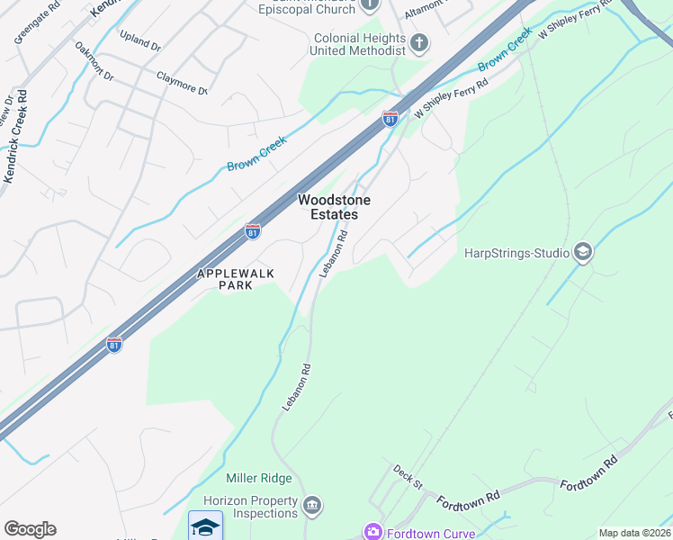 map of restaurants, bars, coffee shops, grocery stores, and more near 3569 McIntosh Drive in Kingsport