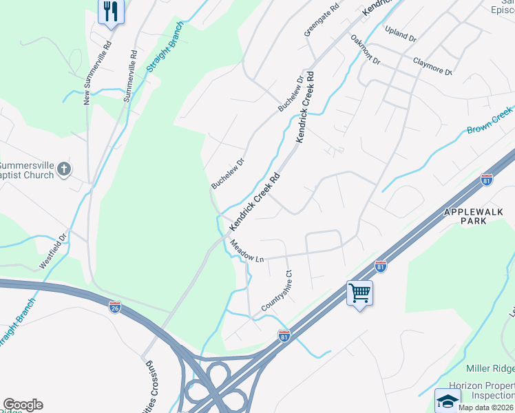 map of restaurants, bars, coffee shops, grocery stores, and more near 116 Quail Heights Court in Kingsport