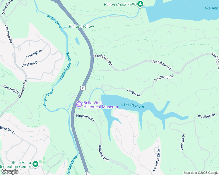 map of restaurants, bars, coffee shops, grocery stores, and more near 43 Devizis Drive in Bella Vista