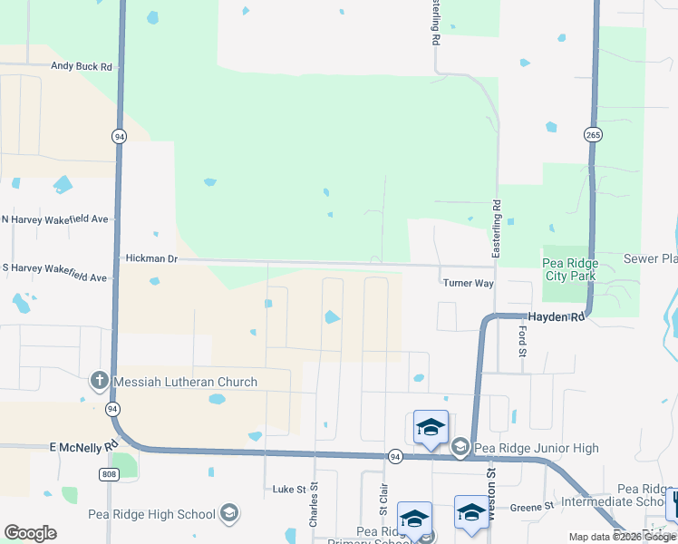 map of restaurants, bars, coffee shops, grocery stores, and more near 1470 Hickman Drive in Pea Ridge