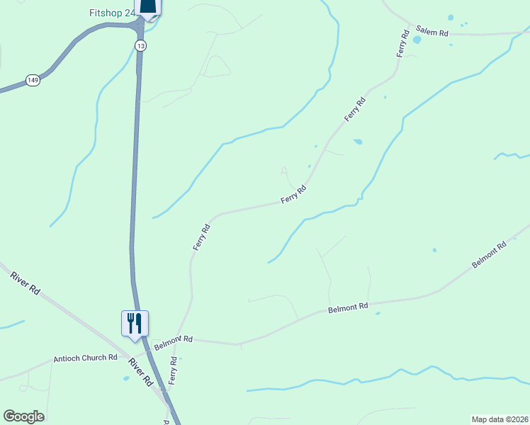 map of restaurants, bars, coffee shops, grocery stores, and more near 2105 Ferry Road in Clarksville