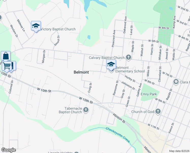 map of restaurants, bars, coffee shops, grocery stores, and more near 100 Suzanne Circle in Roanoke Rapids