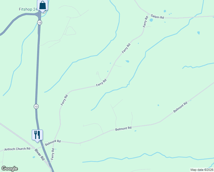 map of restaurants, bars, coffee shops, grocery stores, and more near 2084 Ferry Road in Clarksville
