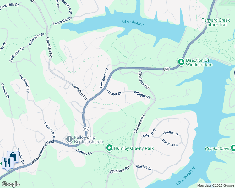 map of restaurants, bars, coffee shops, grocery stores, and more near 13 Cromer Drive in Bella Vista