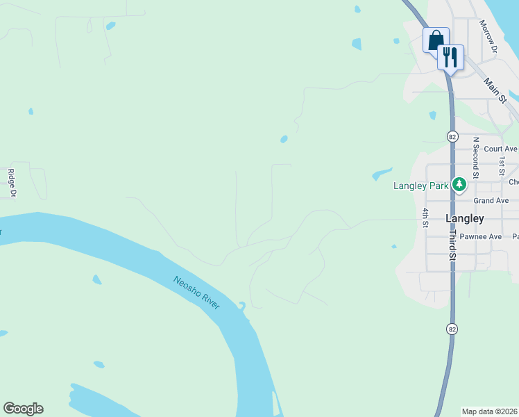 map of restaurants, bars, coffee shops, grocery stores, and more near 243 Powderhorn Lane in Vinita