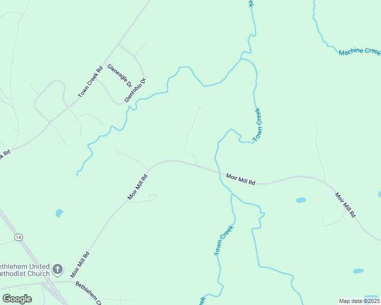 map of restaurants, bars, coffee shops, grocery stores, and more near 2141 Moir Mill Road in Reidsville