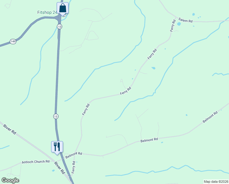 map of restaurants, bars, coffee shops, grocery stores, and more near 2084 Ferry Road in Clarksville