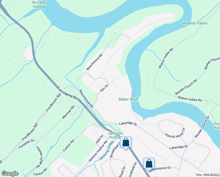 map of restaurants, bars, coffee shops, grocery stores, and more near 280 Kim Drive in Kingsport