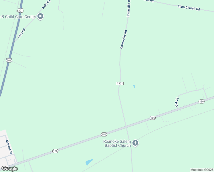 map of restaurants, bars, coffee shops, grocery stores, and more near 2494 Cornwallis Road in Garysburg