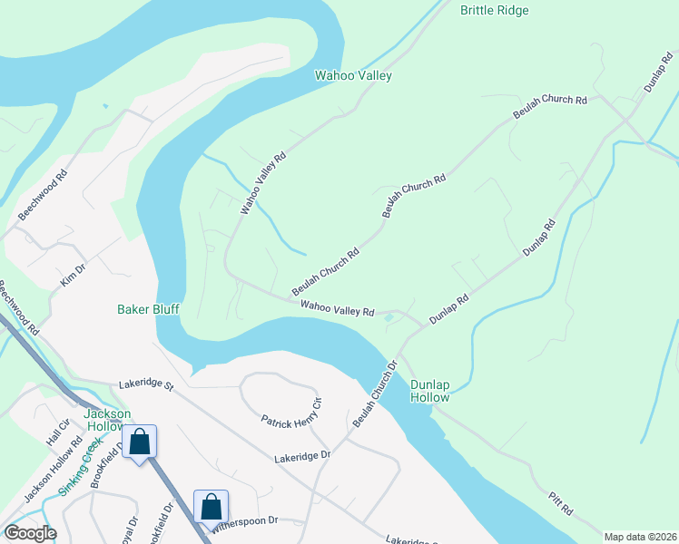map of restaurants, bars, coffee shops, grocery stores, and more near 885 Beulah Church Road in Kingsport